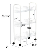Household Essentials Slimline 3-Shelf Utility Cart