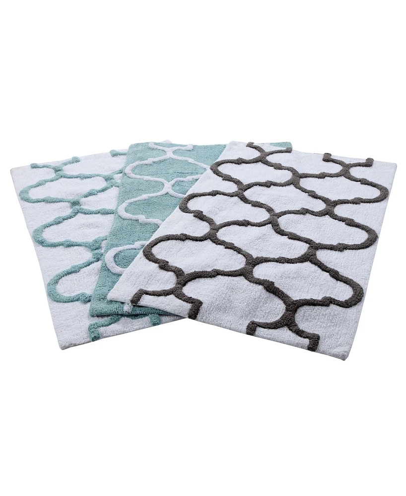 Saffron Fabs Geometric Non-Skid Cotton 2-Pc. Bath Rug Set