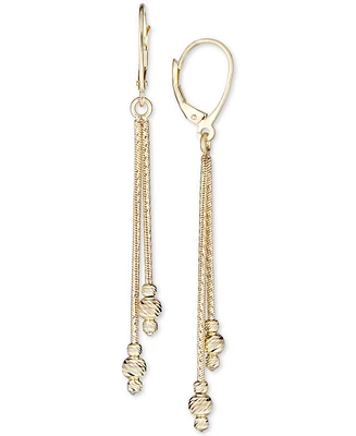 Italian Gold Beaded Drop Earrings in 14k Gold