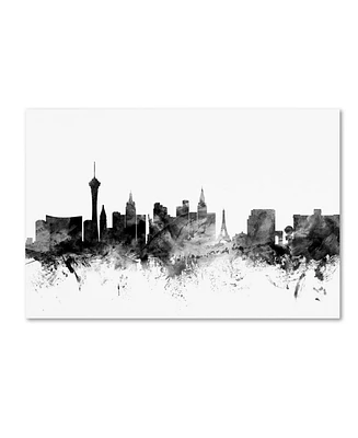 Michael Tompsett 'Las Vegas Nevada Skyline B&W' Canvas Art - 22" x 32"