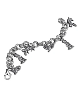 2028 Pewter 6 Cat Charm Bracelet