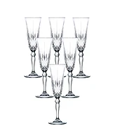 Lorren Home Trends Melodia Collection Crystal Champagne Flutes, Set of 6