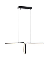 Jonathan Y Ali 34.5" Dimmable Adjustable Integrated Led Metal Linear Pendant