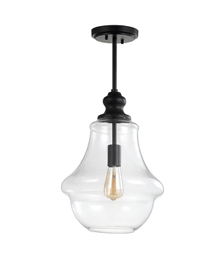 Jonathan Y Adam 12" Adjustable Metal/Glass Led Pendant