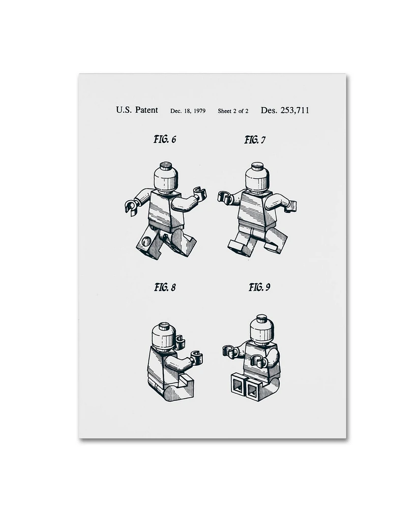 Claire Doherty 'Lego Man Patent 1979 Page 2 White' Canvas Art - 14" x 19"