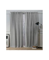 Nicole Miller Mellow Slub Textured Hidden Tab Top Curtain Panel Pair