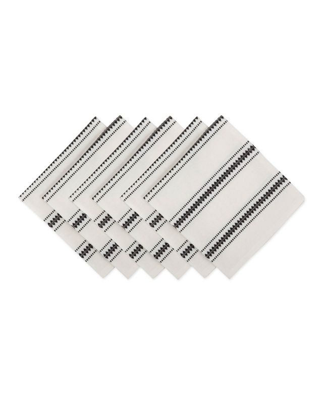 Design Imports Zig Dobby Stripe Napkin Set of 6