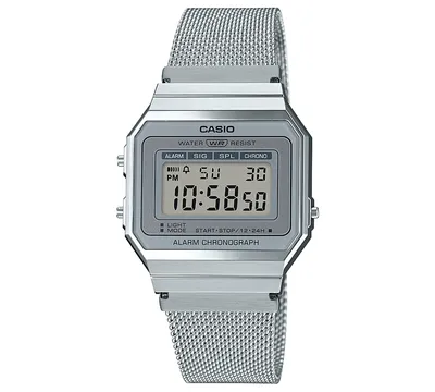 Casio Unisex Digital Stainless Steel Mesh Bracelet Watch 35.5mm