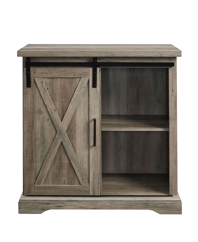 Walker Edison Rustic Farmhouse Barn Door Tv Stand