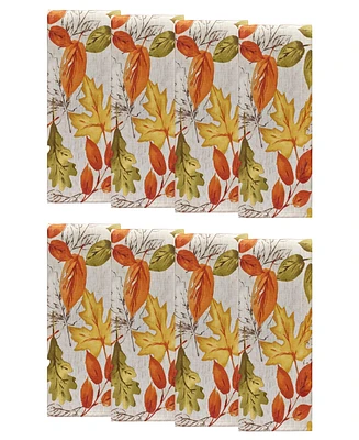 Elrene Autumn Leaves Fall Printed Napkins, Set of 8