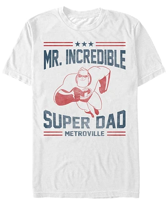 Disney Pixar Men's The Incredibles Mr. Super Dad Metroville Short Sleeve T-Shirt