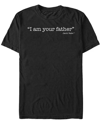Star Wars Men's Classic I Am Your Father Darth Vader Quote Short Sleeve T-Shirt
