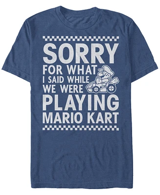 Nintendo Men's Mario Kart I Didn't Mean It While Playing Apology Short Sleeve T-Shirt