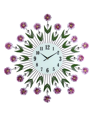 Three Star Flowers Wall Clock