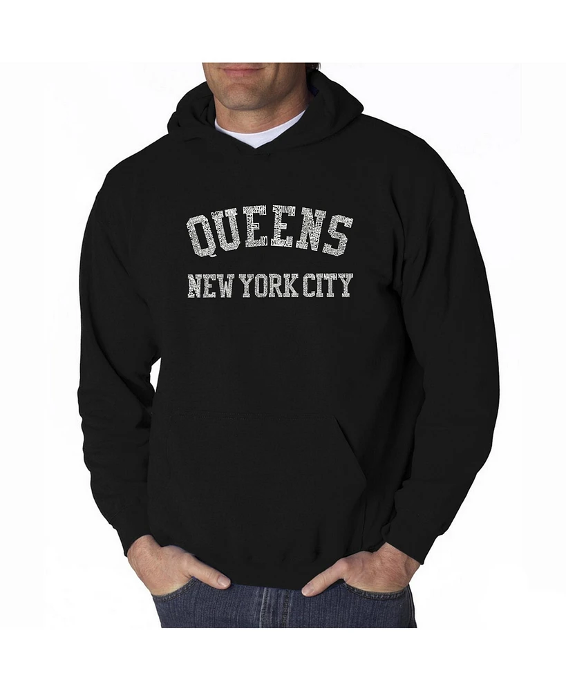 La Pop Art Men's Word Hoodie - Queens Ny Neighborhoods