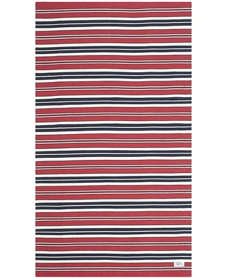 Lauren Ralph Lauren Leopold Stripe LRL2462E Red 5' X 8' Outdoor Area Rug