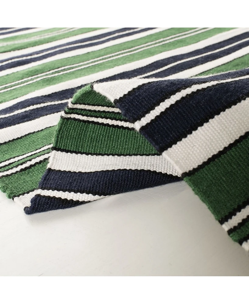 Lauren Ralph Lauren Leopold Stripe LRL2462K Green 4' X 6' Outdoor Area Rug