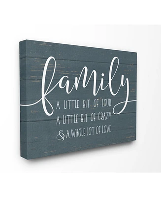 Stupell Industries Family Loud Crazy Love Canvas Wall Art, 16" x 20"