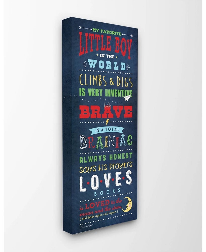 Stupell Industries Favorite Little Boy in The World Canvas Wall Art, 10" x 24"