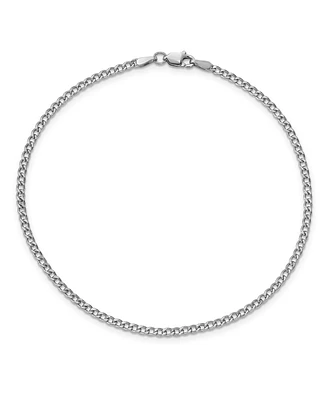 Curb Link Chain Anklet in 14k White Gold