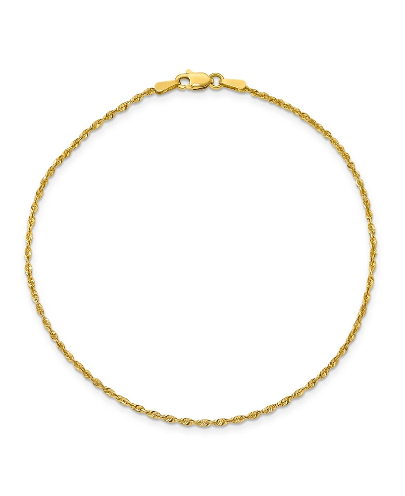 Rope Chain Anklet in 14k Yellow Gold
