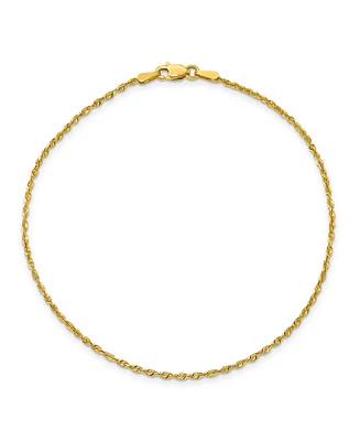 Rope Chain Anklet in 14k Yellow Gold