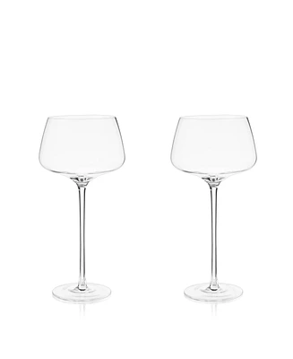 Viski Raye Angled Amaro Spritz Crystal Glasses, Set of 2, 16 Oz