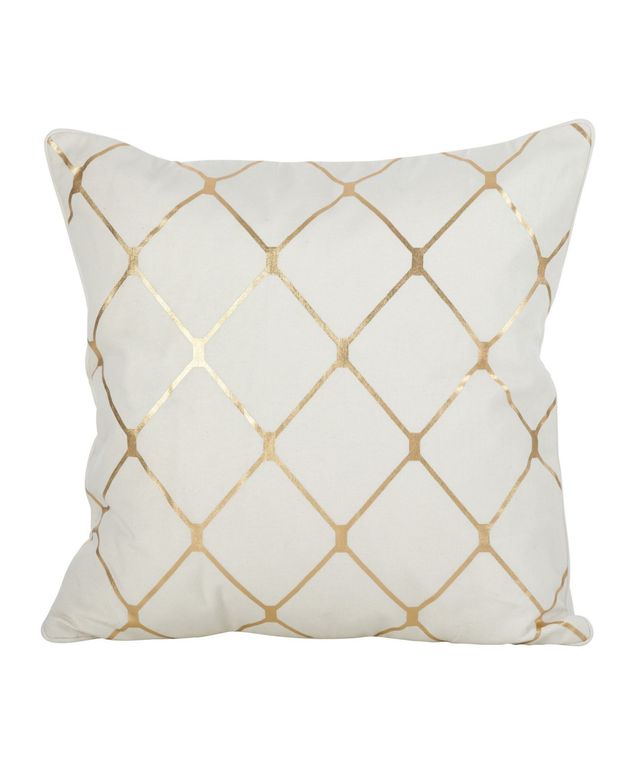 Saro Lifestyle Metallic Diamond Decorative Pillow, 18" x