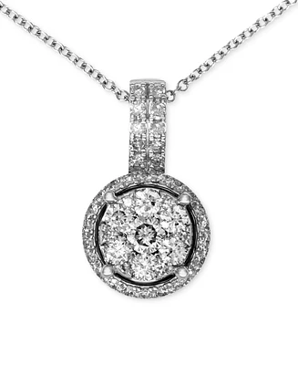 Effy Diamond Circle Cluster Pendant (3/8 ct. t.w.) in 14k White or Yellow Gold