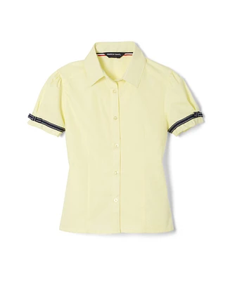 French Toast Little Girls Short Sleeve Ribbon Bow Blouse