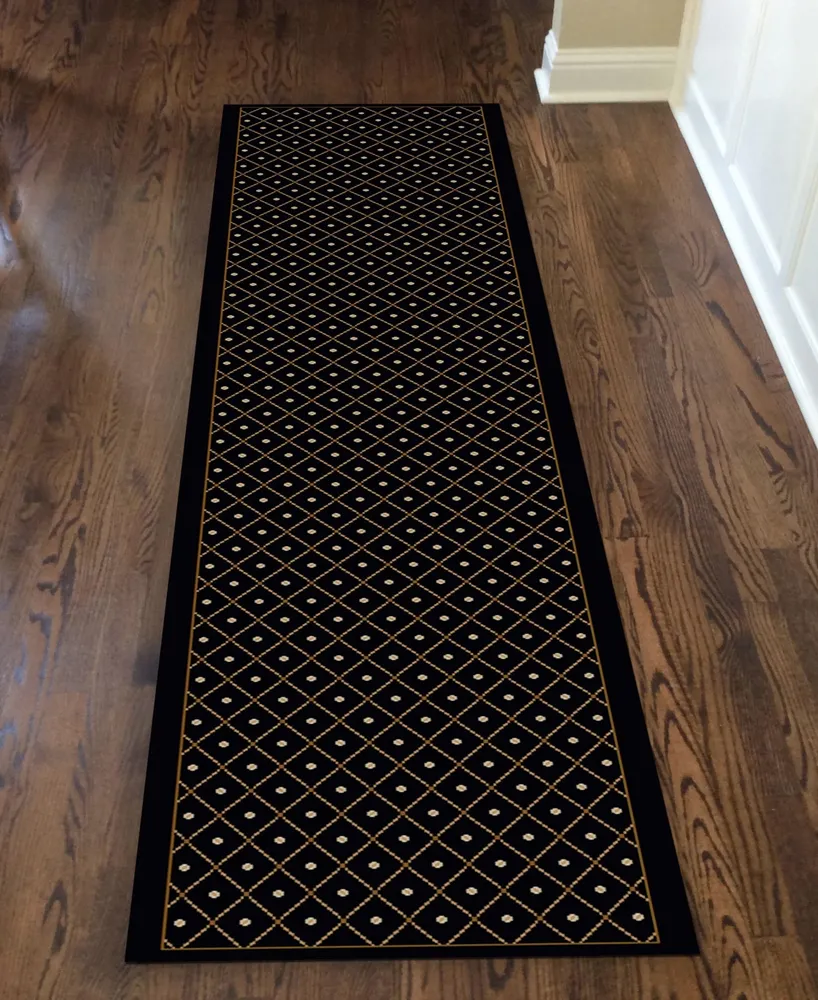 Closeout! Km Home 782/1614/Black Pesaro Black 2'2" x 7'7" Runner Rug