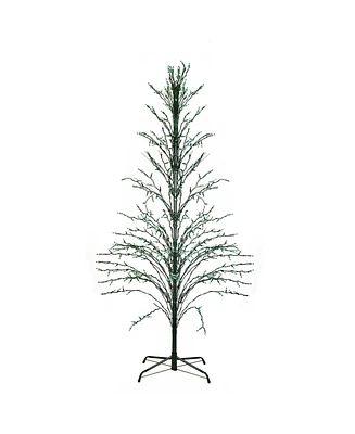 Northlight 4' Green Lighted Christmas Cascade Twig Tree Outdoor Decoration - Green Lights