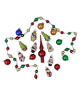 Northlight 18-Piece Beaded Garland Mini Tree Topper and Figure Christmas Ornament Set