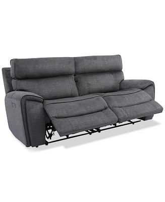 Closeout! Hutchenson 2-Pc. Fabric Sectional with 2 Power Headrests