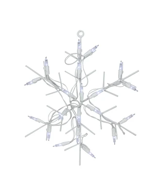 Northlight 12" Battery Operated Led Lighted Snowflake Christmas Window Silhouette with Timer