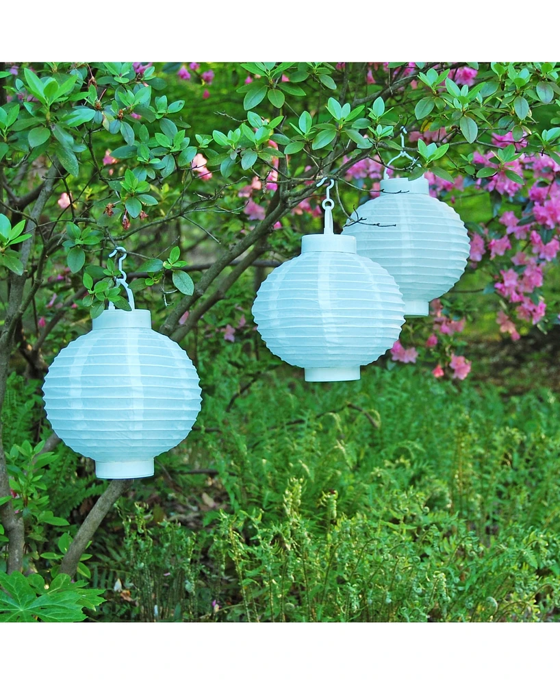 Lumabase Solar Powered Nylon Lanterns, Set of 3