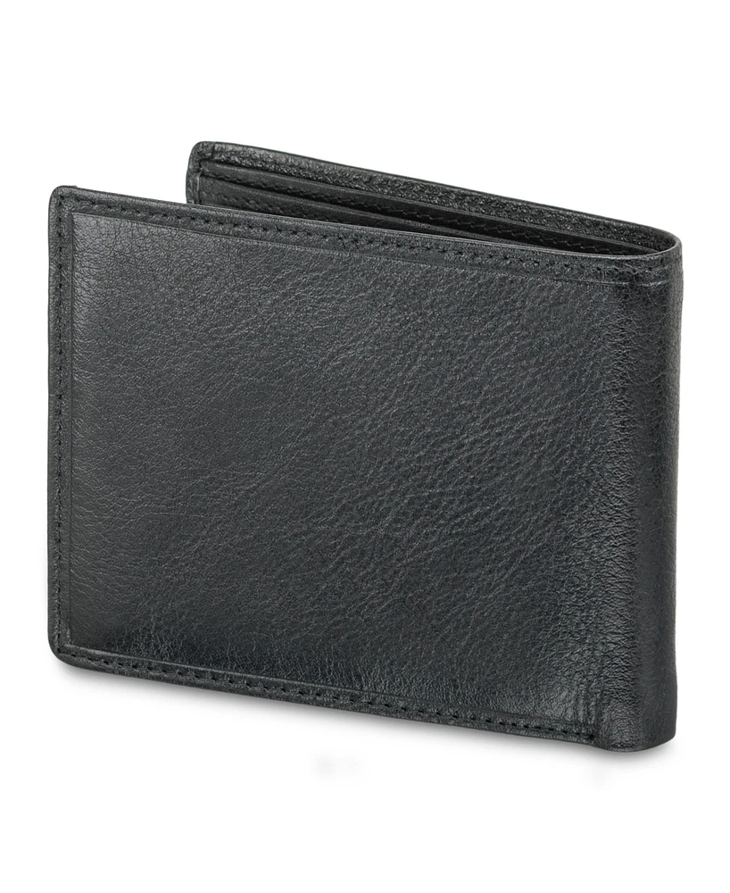 Men's Mancini Equestrian2 Collection Rfid Secure Billfold with Removable Left Wing Passcase and Coin Pocket