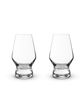 Viski Footed Crystal Scotch Glasses, Set of 2, 8 Oz