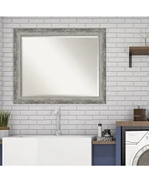 Amanti Art Waveline Silver-tone Framed Bathroom Vanity Wall Mirror, 32.38" x 26.38"