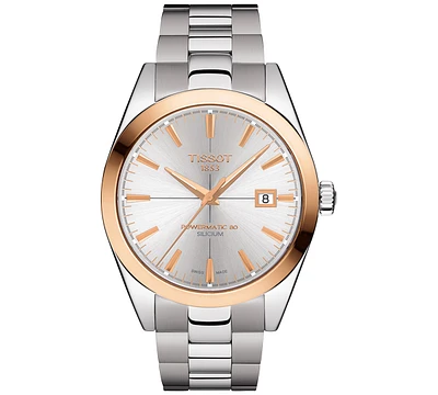 Tissot Men's Swiss Automatic Gentleman Stainless Steel Bracelet Watch 40mm
