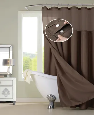 Spa 251 Waffle Complete Shower Curtain With Detachable Liner, 70" x 72"
