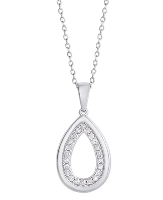 Diamond 1/3 ct. t.w. Teardrop Outline Pendant Necklace in Sterling Silver