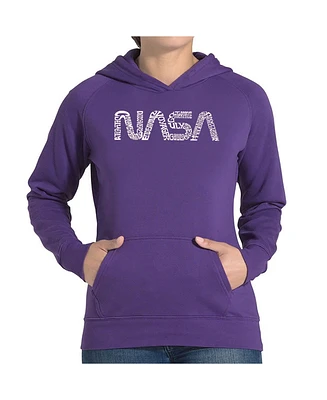 La Pop Art Women's Word Hooded Sweatshirt -Worm Nasa