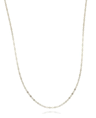 16" Mirror Link Chain (1-1/2mm) in 14K White or Rose Gold