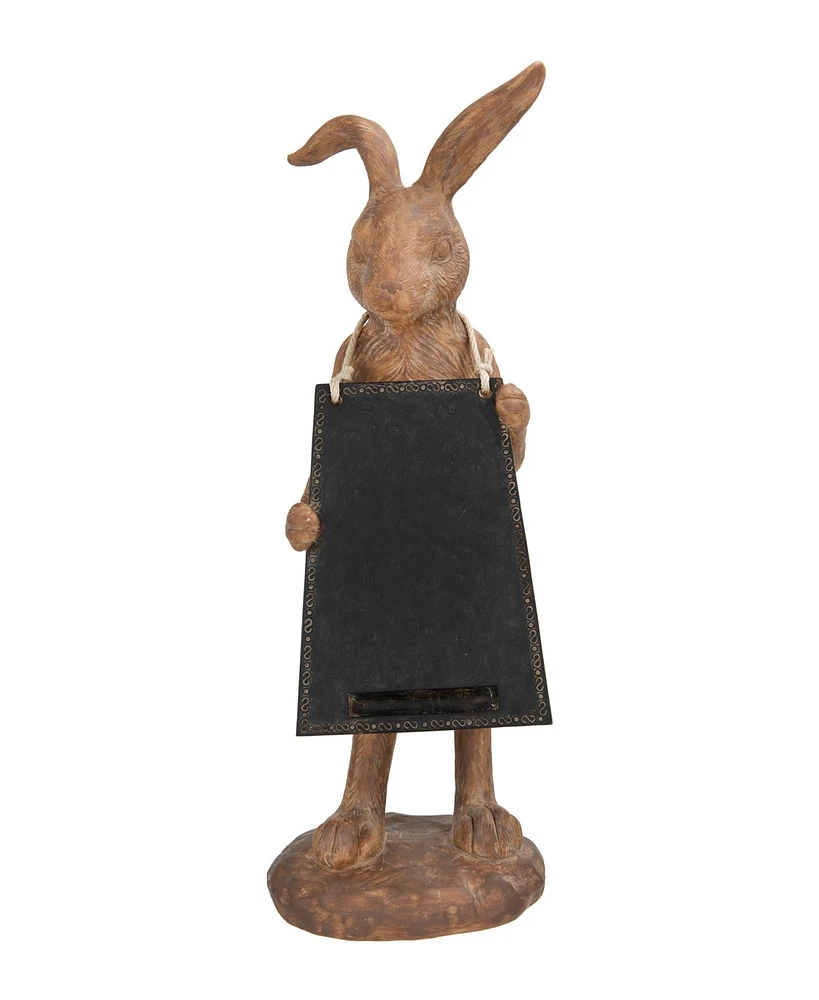 3R Studio Rabbit Figurine Holding Working Chalkboard