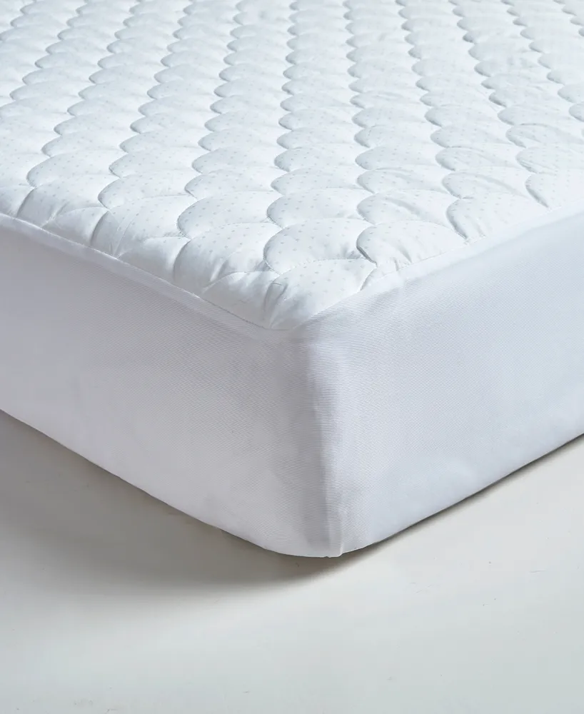 Blue Ridge Dual-Action 100% Cotton Damask Dot Mattress Pad