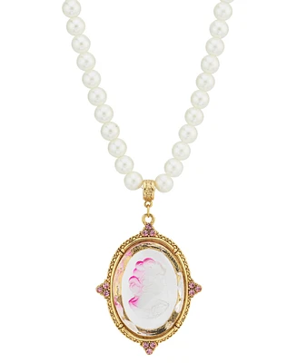 2028 Gold-Tone Pearl Necklace