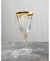 Classic Touch Set of 6 Water Glasses with Rich Design