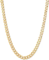 Flat Curb Link 22" Chain Necklace (5mm) 18k Gold-Plated Sterling Silver or