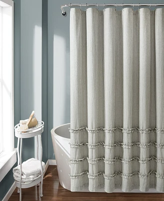 Lush Decor Vintage Stripe Yarn Dyed Cotton Shower Curtain, 72" x